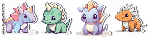 Triceratops Dinosaur Sticker for Creativity. Craft with charm using our Triceratops sticker  This vector illustration is perfect for creating unique designs  stickers  and dino-themed projects