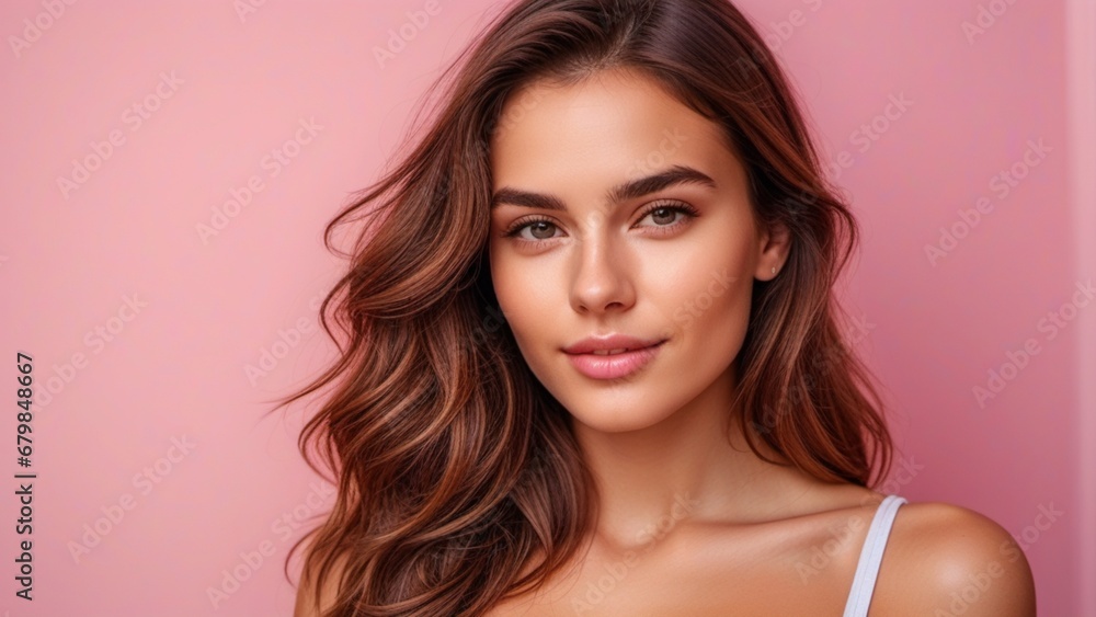 Naklejka premium 4K Video: Beautiful Modern Girl Smiling - Captivating Elegance