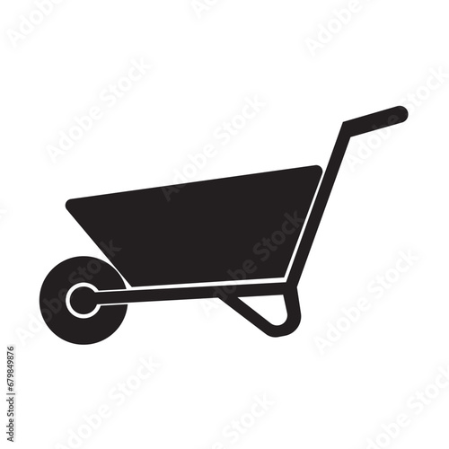 wheelbarrow icon logo vector design template