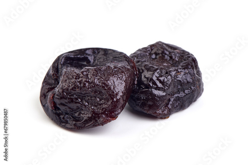 Prunes, isolated on white background.