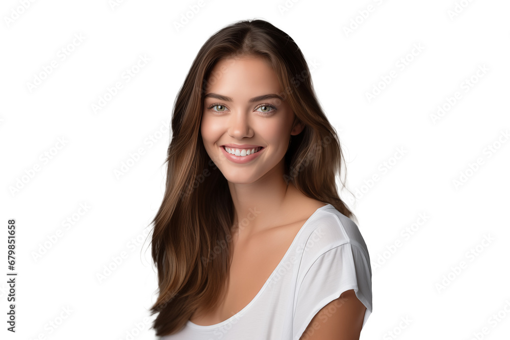 portrait of a smiling natural young woman with healthy skin and teeth, ideal for skincare facial care and rejuvenation purposes portrait of a smiling natural young woman with healthy skin and teeth, ideal for skincare facial care and rejuvenation purposes