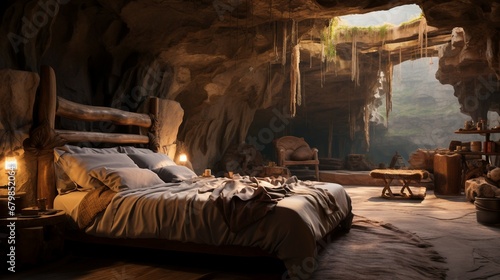 paleolithic interior bedroom cave