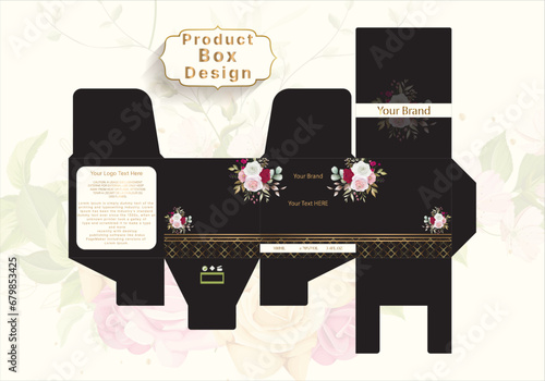 Packaging design, luxury perfume box Illustration vector of luxury products background for perfume vector illustration.