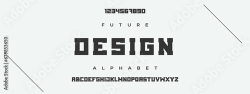 Design , futuristic modern geometric font photo