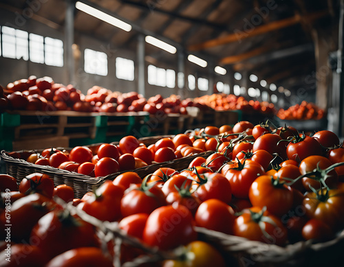 a warehouse filled with many tomatoes of various sizes, colors and shapes