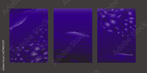 Template abstract 3D blue purple background. Gradient design for poster. Modern vector illustration.
