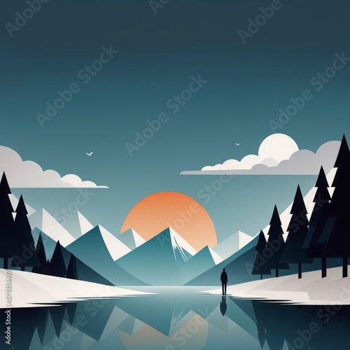 beautiful winter landscape with snow and mountains beautiful winter landscape with snow and mou