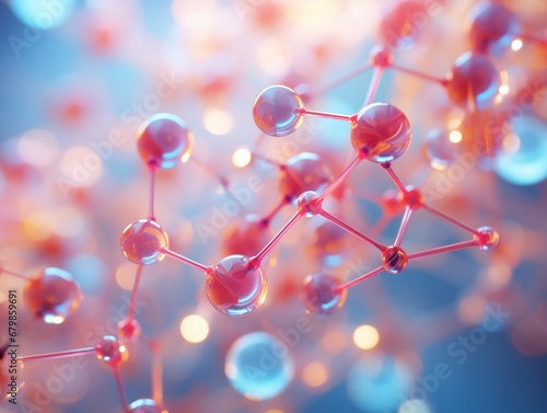 Close-up Molecular structure background. Generated by AI