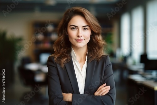 Elegant professional woman in modern office environment