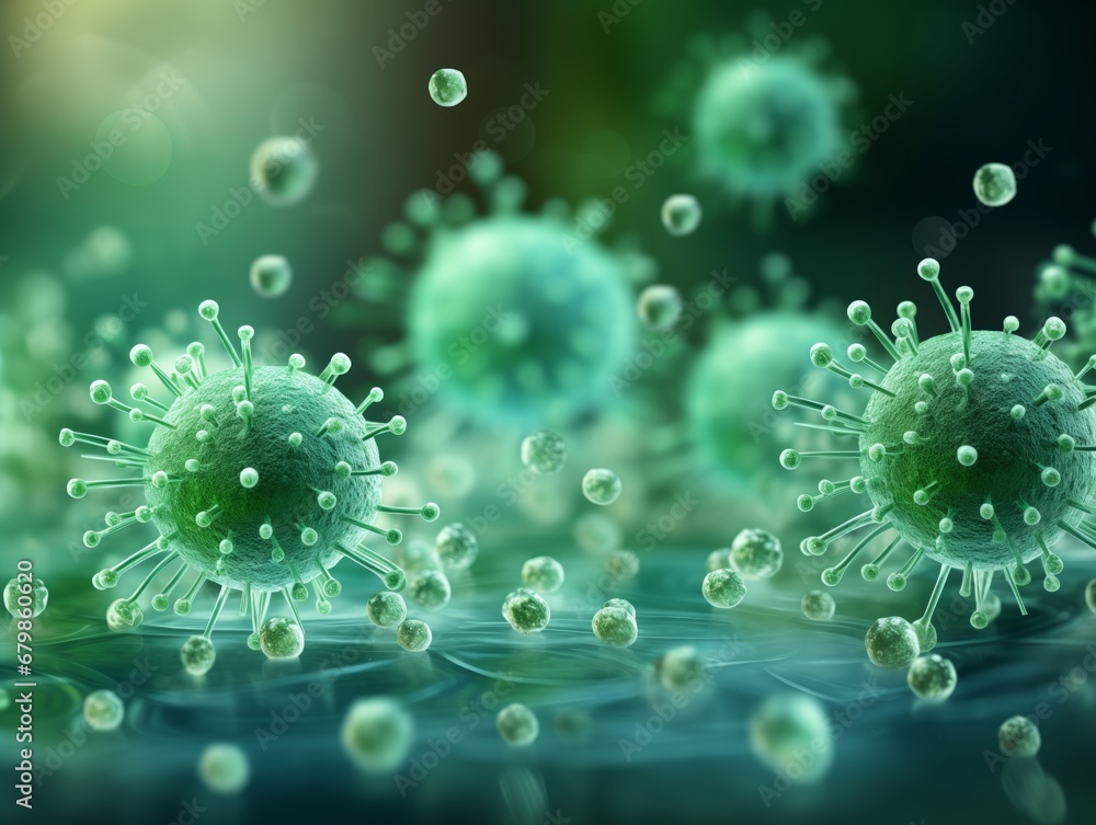 3d illustration of a virus, pathogenic viruses causing infection. Virus abstract background. Generated by AI