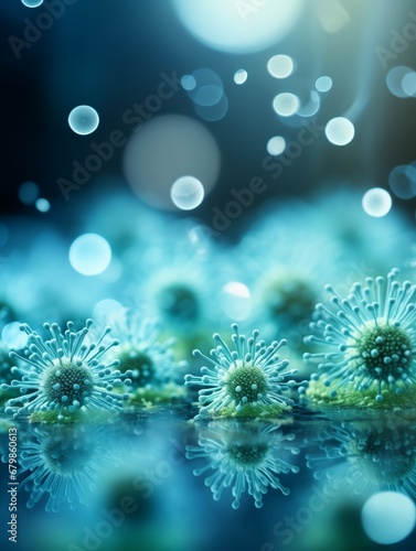3d illustration of a virus, pathogenic viruses causing infection. Virus abstract background. Generated by AI