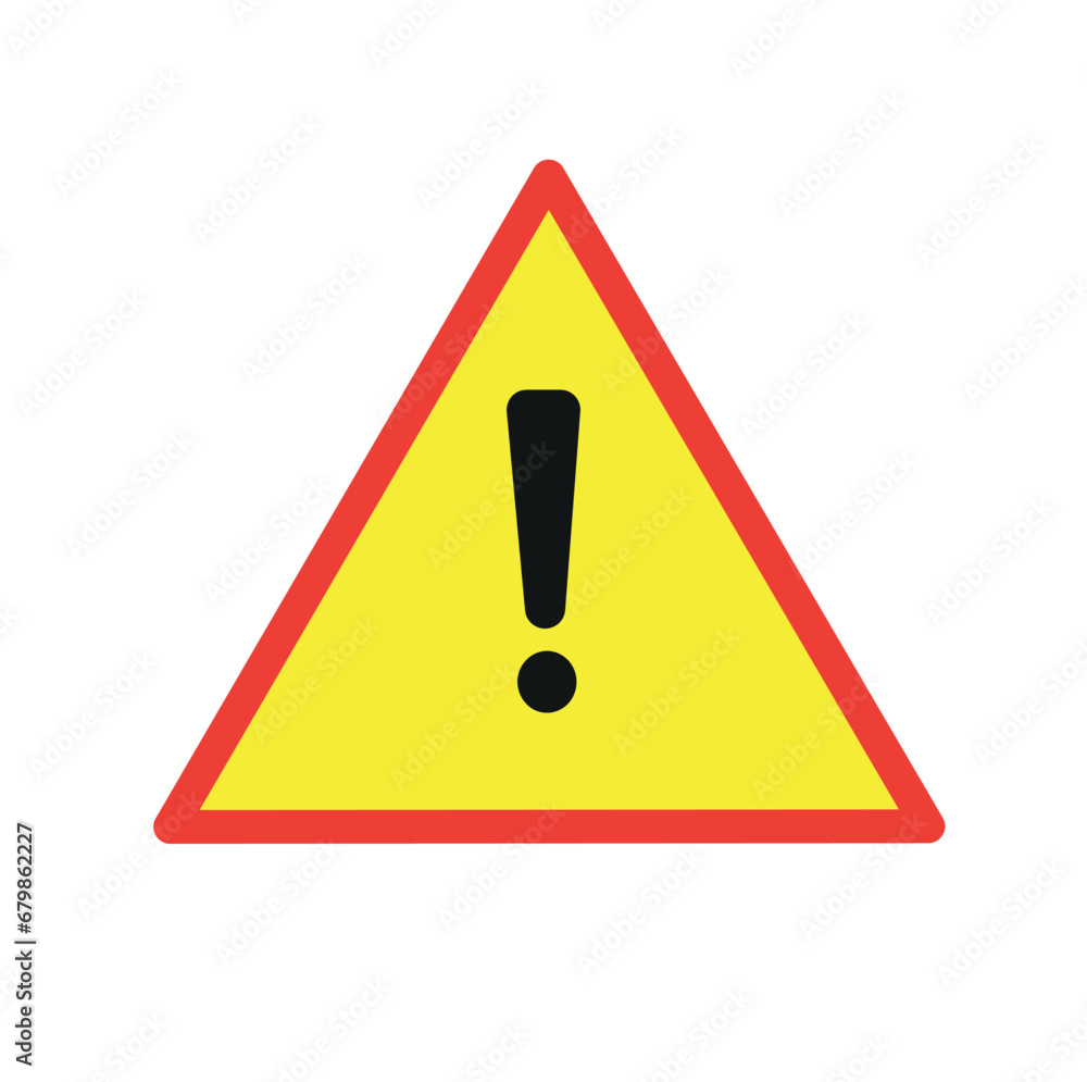 Vector illustration. Danger warning symbol. Exclamation mark. Isolated on a white background. Flat design style. Vector illustration. Danger warning symbol. Exclamation mark. Isolated on a white background. Flat design style.