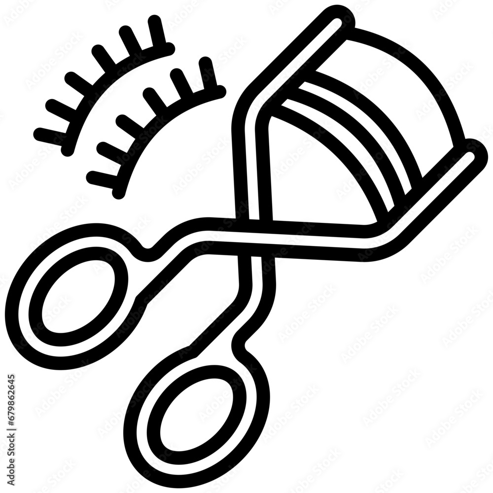 eyelashes curler black outline icon, for woman beauty theme. eyelashes curler black outline icon, for woman beauty theme.