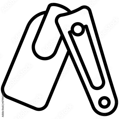 nail clippers black outline icon, for health and beauty theme.