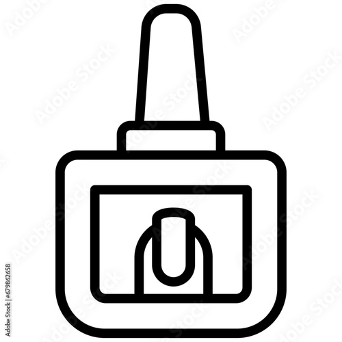 nail polis black outline icon, for woman beauty theme.