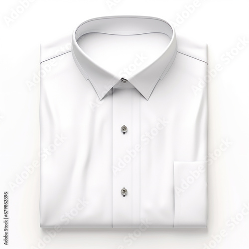 White color formal shirt with button down collar, AI Generative.
