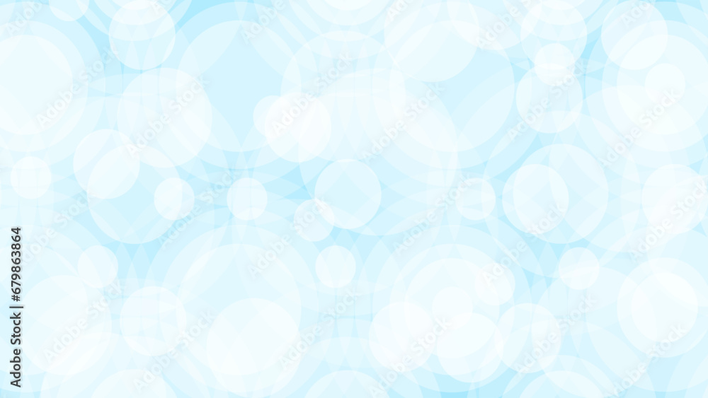 Blue and white abstract background with bokeh
