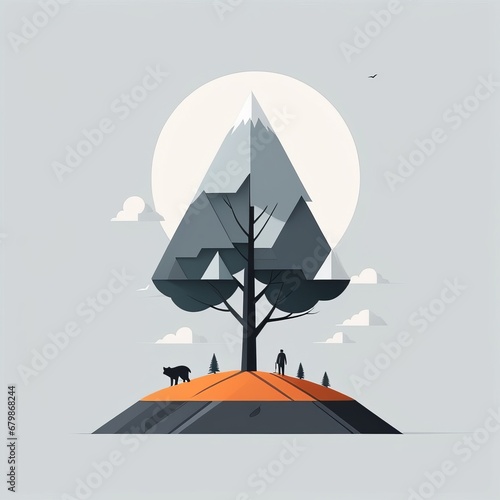 mountain landscape with trees and mountains mountain landscape with trees and mountains modern