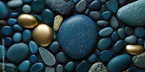 Blue and gold luxury semiprecious stones