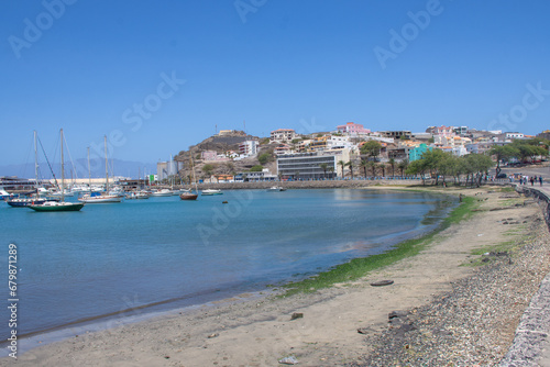 View of Laginha beach in Mindelo city in Sao Vicente Island in Cape Verde © Vanco