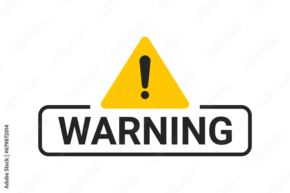 Warning sign. Vector isolated illustration. Attention or caution icon. attention warning sign, error danger, triangle with exclamation mark. Vector illustration Warning sign. Vector isolated illustration. Attention or caution icon. attention warning sign, error danger, triangle with exclamation mark. Vector illustration