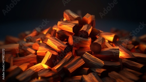 Pile of sandalwood small arts and Crafts movement Ai generated art