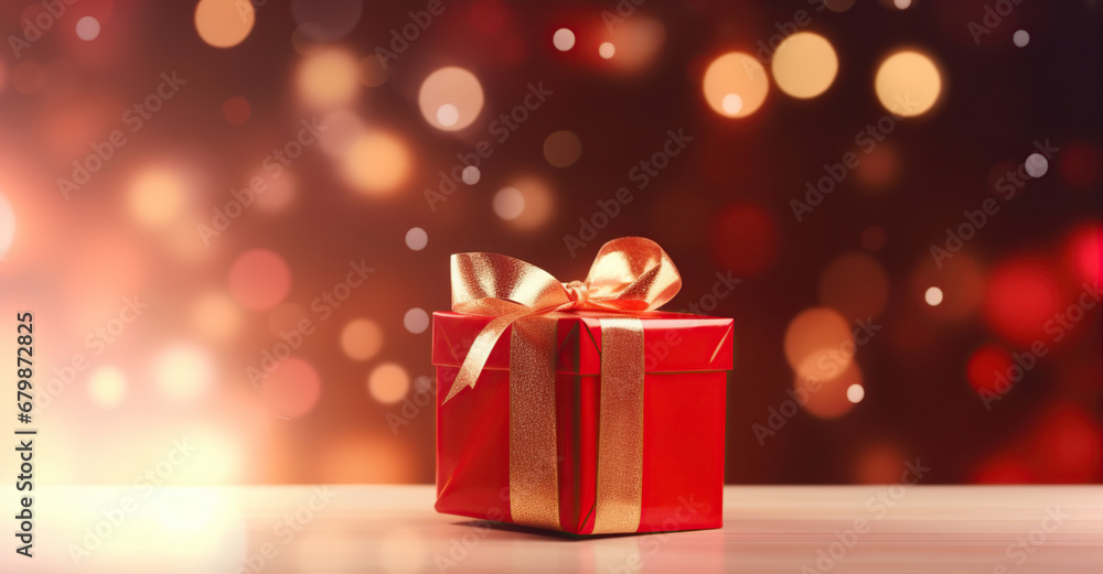 Christmas gift in the evening at home. Created with Generative AI Christmas gift in the evening at home. Created with Generative AI