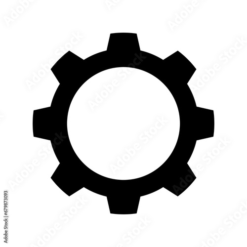 A black gear isolated on transparent background photo