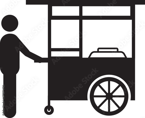 illustration of an icon of a street vendor pushing a cart