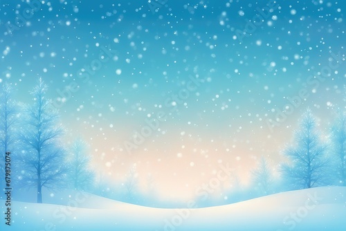 Wallpaper Mural Pastel winter sky with snowflakes. Blue light color gradient. Fantasy soft blurred wallpaper. Vector Christmas landscape. Torontodigital.ca