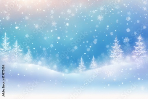 Wallpaper Mural Pastel winter sky with snowflakes. Blue light color gradient. Fantasy soft blurred wallpaper. Vector Christmas landscape. Torontodigital.ca