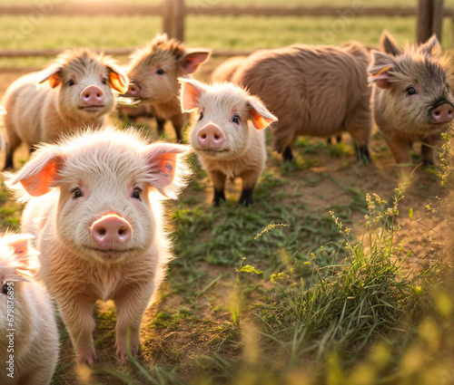 Cute little pig on the farm © tanya78
