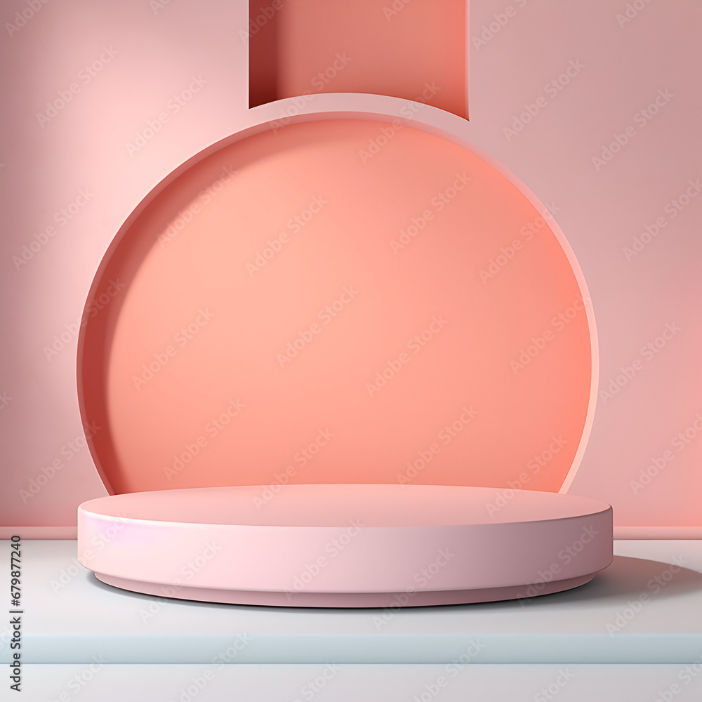 Stand podium wall scene pastel color background, geometric shape for product display presentation. Minimal scene for mockup products, stage showcase, promotion display. Stand podium wall scene pastel color background, geometric shape for product display presentation. Minimal scene for mockup products, stage showcase, promotion display.