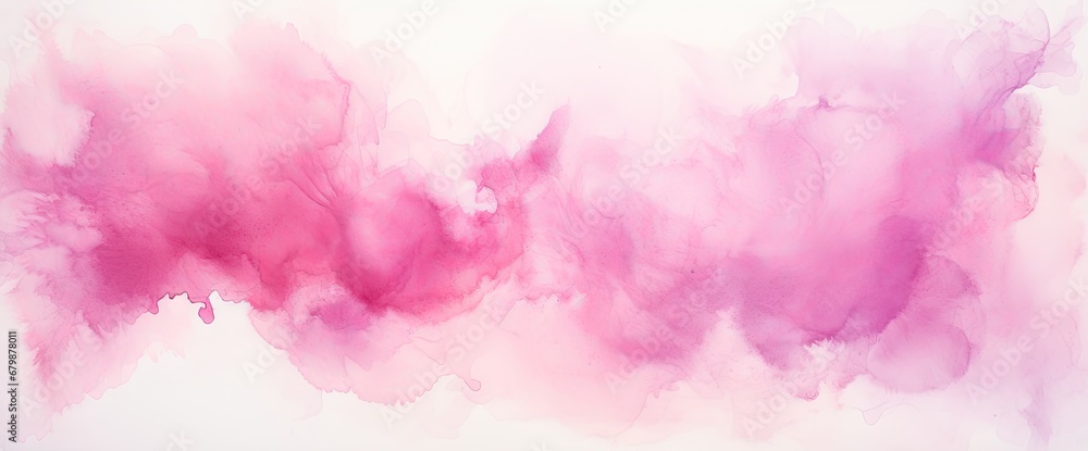 pink watercolor painting on a white background Generative AI