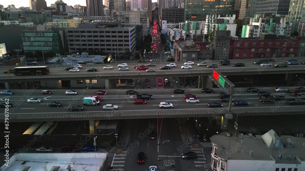 Above San Francisco . Aerial cinematic shot Above San Francisco . Aerial cinematic shot