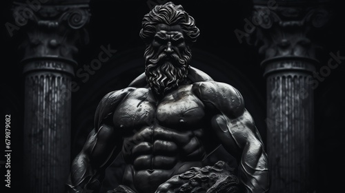 a statue of a muscular man