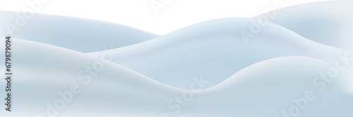 Cuadro en lienzo Snowdrift snow mound wavy surface close up realistic image against transparent b
