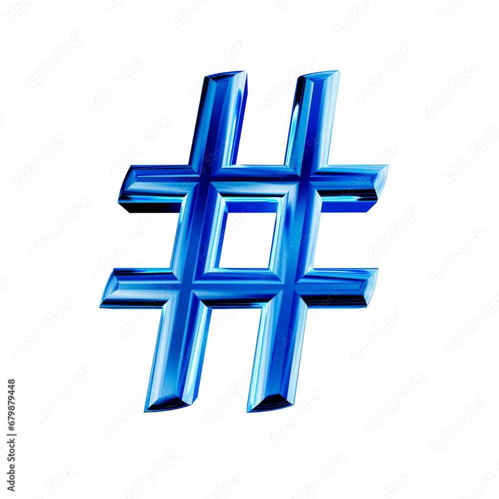 Obraz premium Blue symbol with bevel