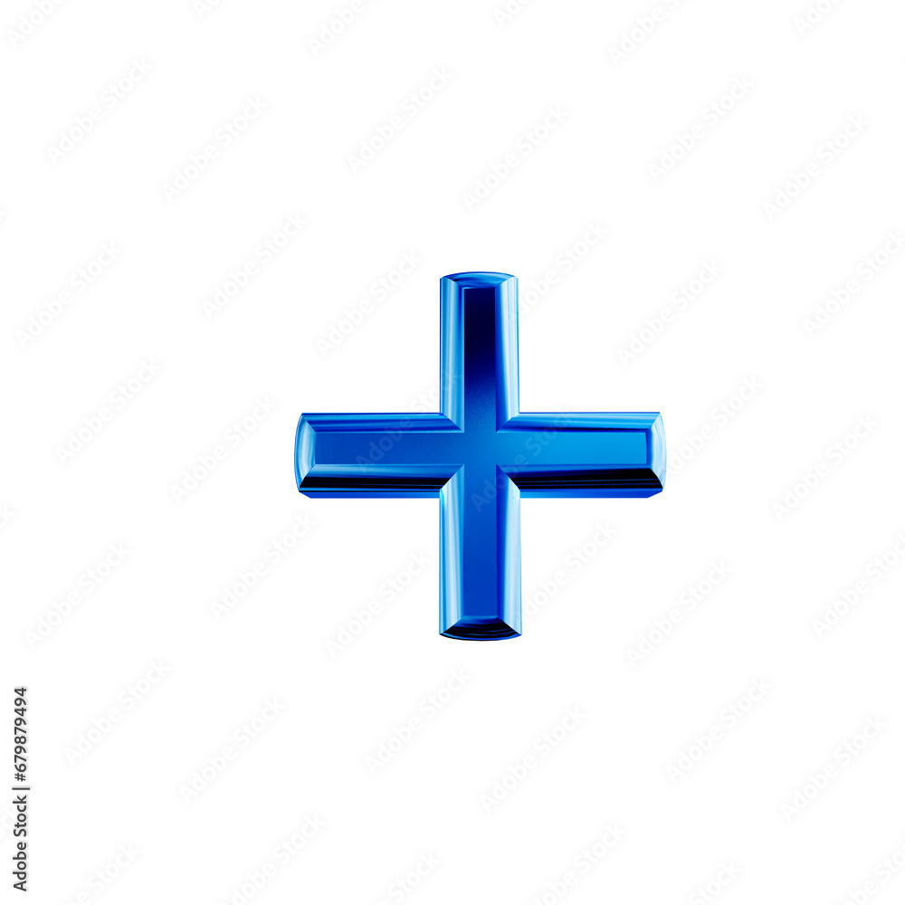 Obraz premium Blue symbol with bevel