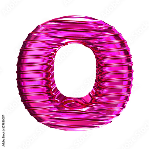 Purple symbol with ribbed horizontal. letter o