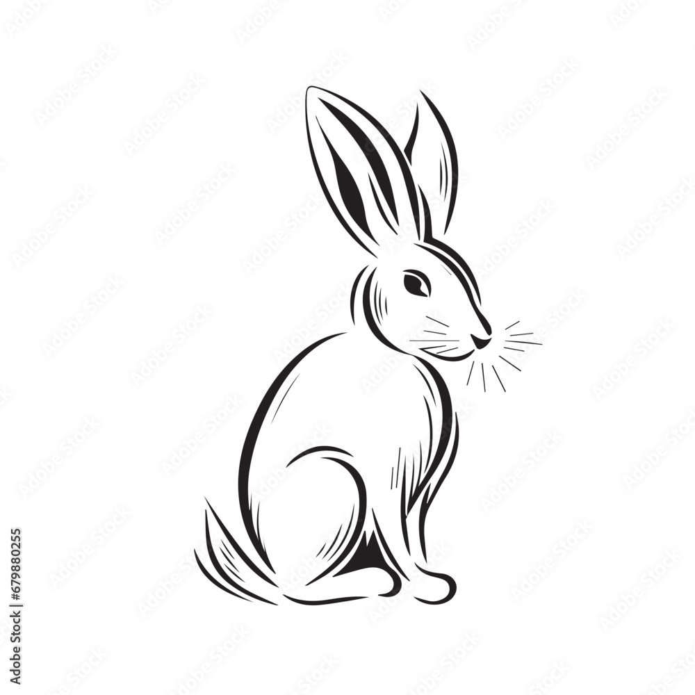 Rabbit in cartoon, doodle style. 2d vector illustration in logo, icon style. AI Generative Rabbit in cartoon, doodle style. 2d vector illustration in logo, icon style. AI Generative
