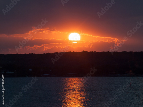 Sunset in Lake Brownwood, Texas.  photo