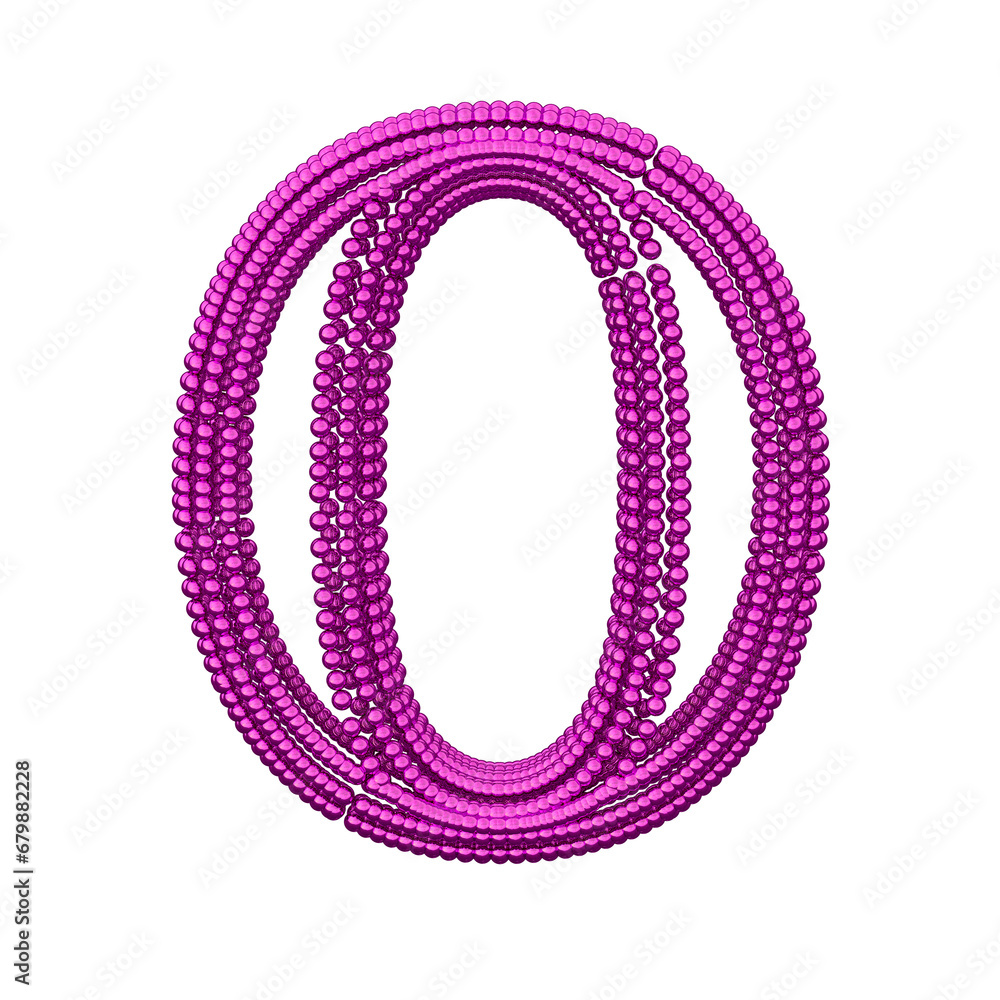 Symbol of small purple spheres. letter o Symbol of small purple spheres. letter o
