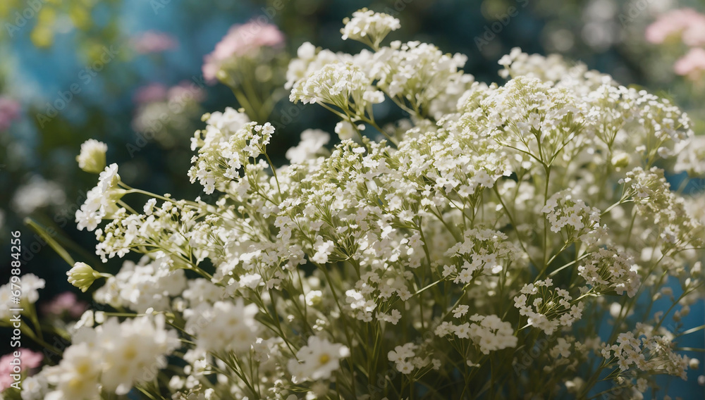 Serene and delicate baby's breath, providing a soft and airy touch to floral arrangements - AI generative Serene and delicate baby's breath, providing a soft and airy touch to floral arrangements - AI generative