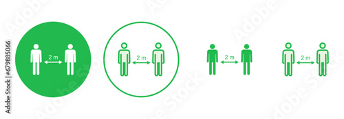 Social distance icon set. social distancing icon. self quarantine sign