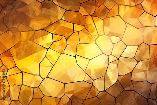 Amber Color Mosaic: Vintage Abstract Illustration © Michael