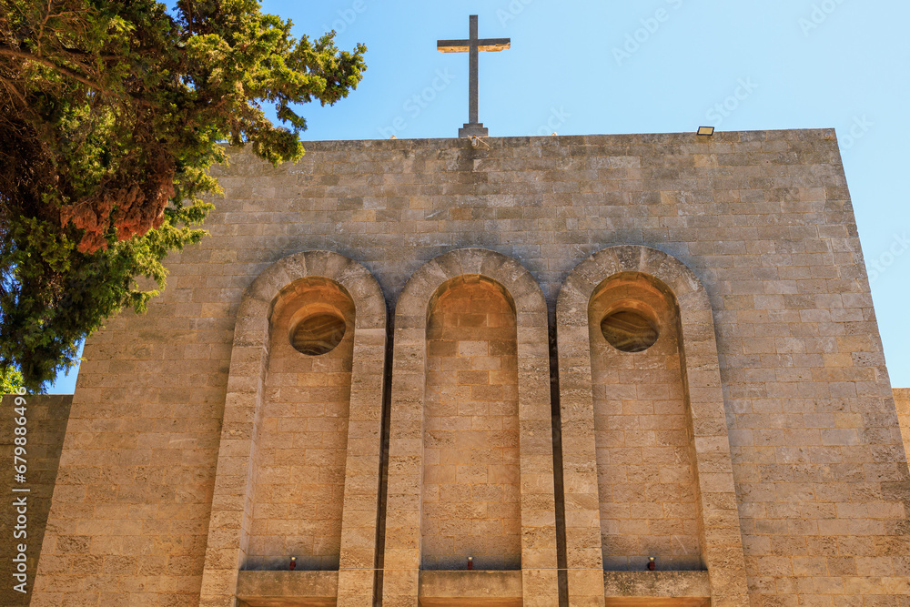 Catholic Church. Background with selective focus and copy space Catholic Church. Background with selective focus and copy space