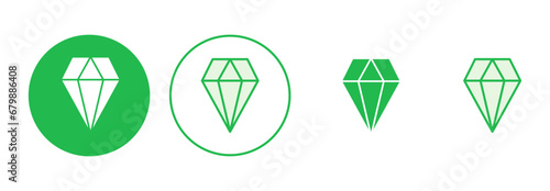 Diamond icon set. diamond gems vector icon.