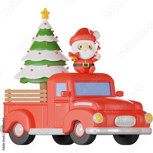 Christmas Car 3d Illustration © Pandared3d