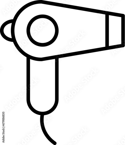 Hairdryer Vector icon for Advertisement. Suitable for books, stores, shops. Editable stroke in minimalistic outline style. Symbol for design